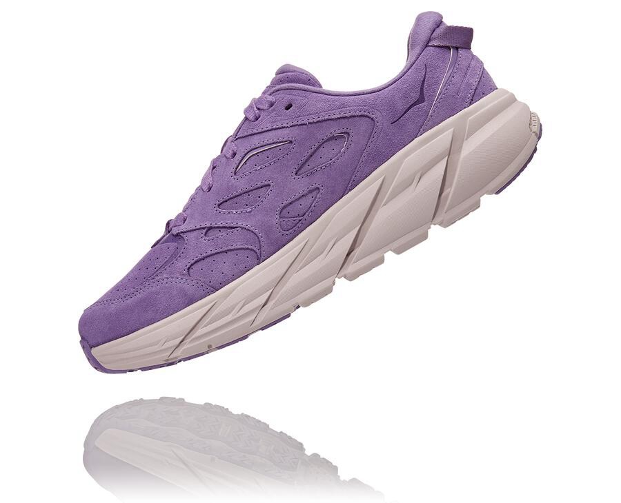 Hoka One One Walking Shoes Mens Purple - Clifton L Suede - 53286GNTV